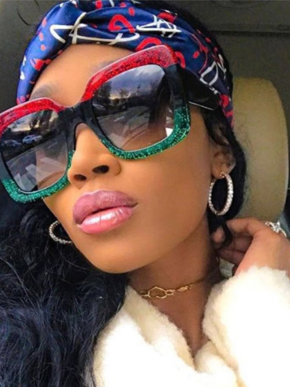 Colorful glitter sunglasses retro sunglasses